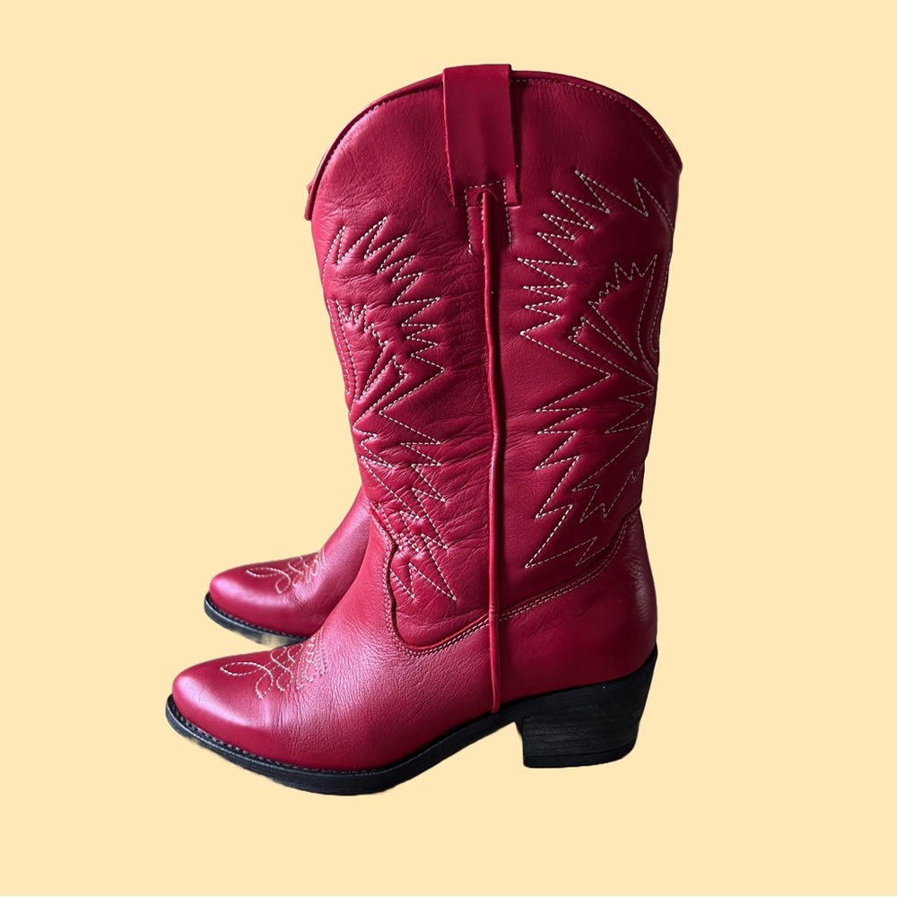 Steve Madden Red Leather Boots